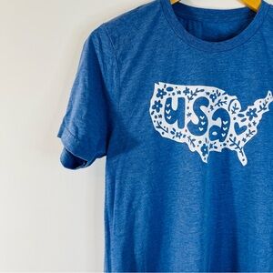 Women’s Bella Canvas Unisex USA America Floral Map Graphic T-shirt Size M